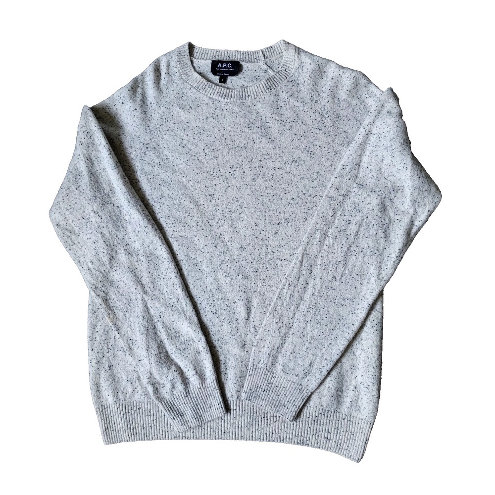 A.P.C. Rue Madame Paris APC Women's Small Off White Crew Knit Sweater Wool Blend